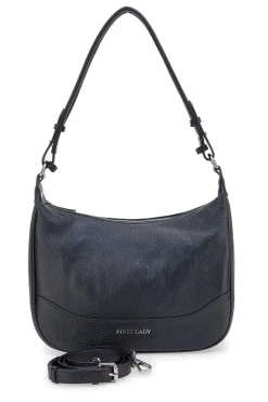 Borsa nera in vera pelle con tracolla inclusa First Lady SL 68822