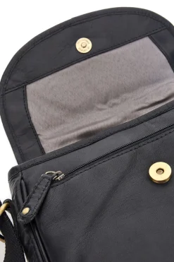Borsa nera in vera pelle con patta Basile CLASS BA3542TI