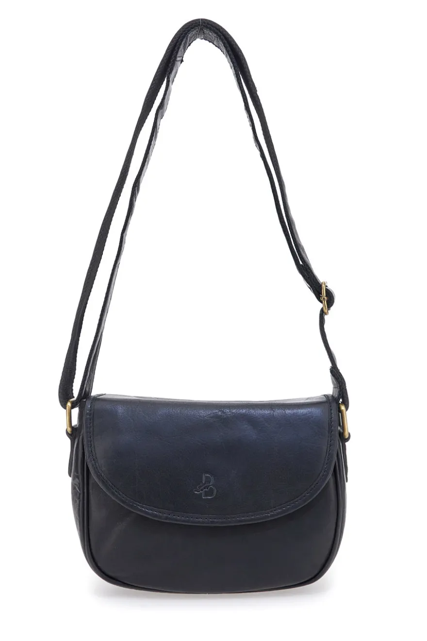 Borsa nera in vera pelle con patta Basile CLASS BA3542TI