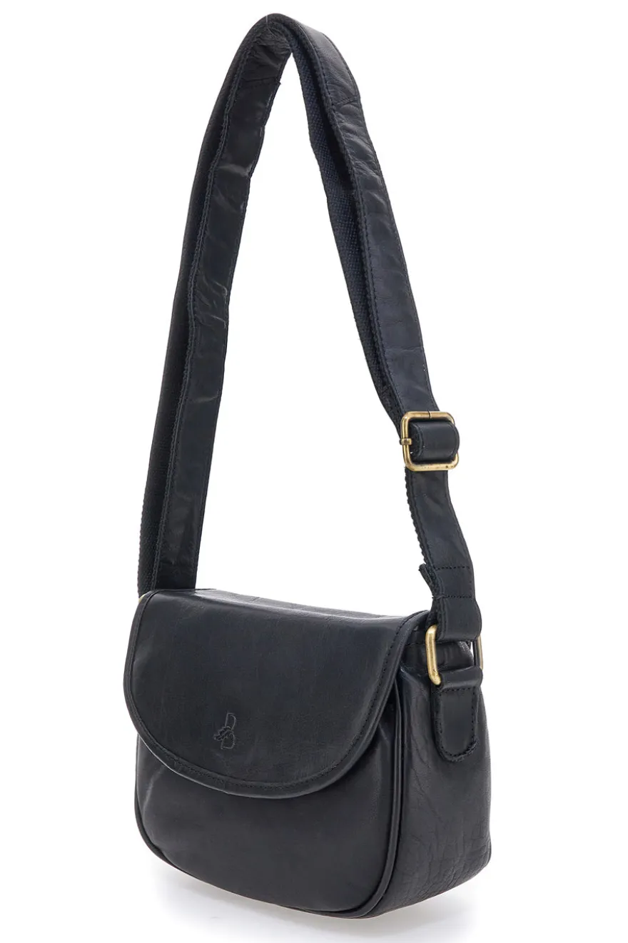 Borsa nera in vera pelle con patta Basile CLASS BA3542TI