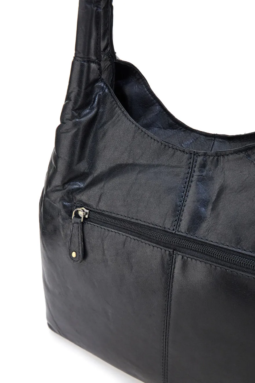 Borsa nera in vera pelle con manici doppi Basile CLASS BA3671TI