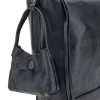 Borsa nera in vera pelle con tracolla e borsellino incluso First Lady SL 8801