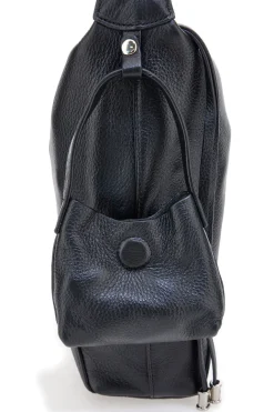 Borsa nera in vera pelle con tracolla e borsellino incluso First Lady SL 8801