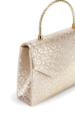 Borsa oro con texture animalier e tracolla a catenella Nbg SERA/3488