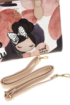Borsa rosa con stampa Enrico Coveri EC26S-250-2