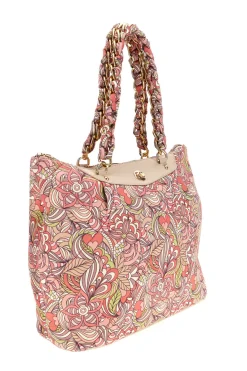 Borsa rosa con stampa floreale Enrico coveri EC26S-252-1