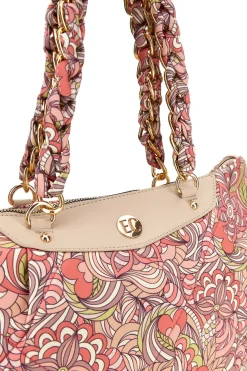 Borsa rosa con stampa floreale Enrico coveri EC26S-252-1