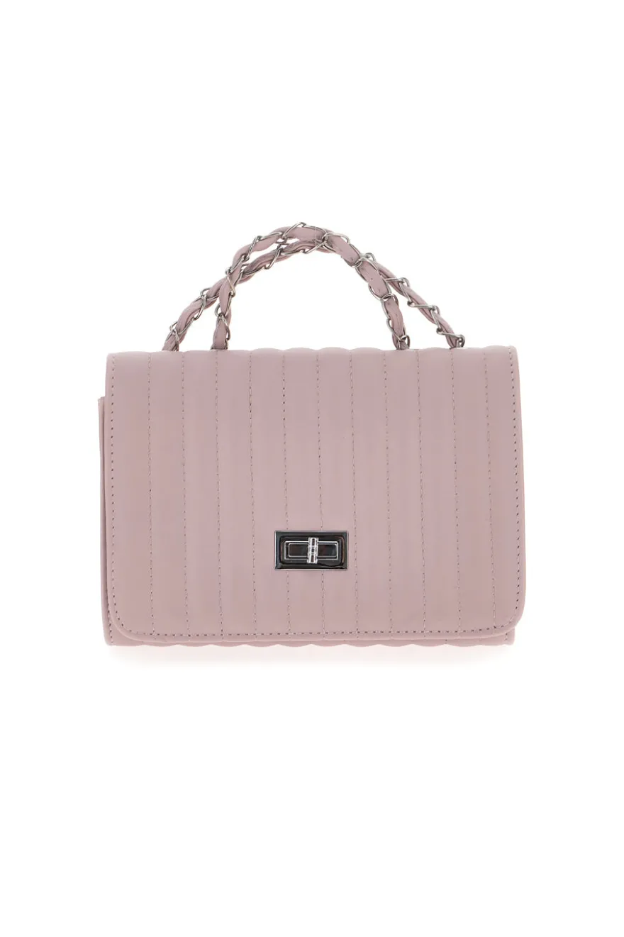 Borsa rosa trapuntata con doppio manico PRIMA RIGA SPA ATENA
