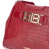Borsa rossa effetto coccodrillo con manico rigido Laura Biagiotti LB25W-262-1
