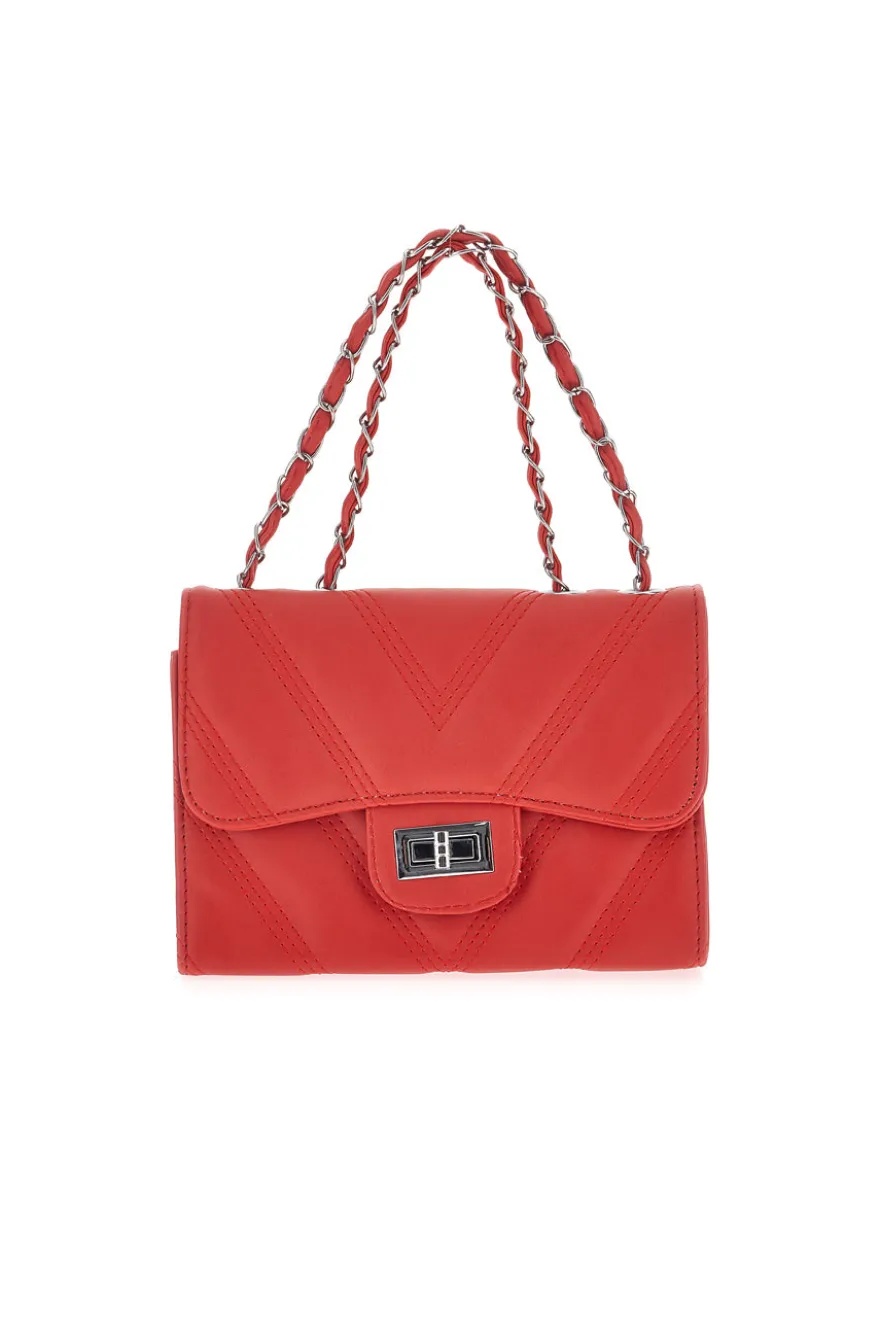 Borsa rossa trapuntata con manico PRIMA RIGA SPA ERA