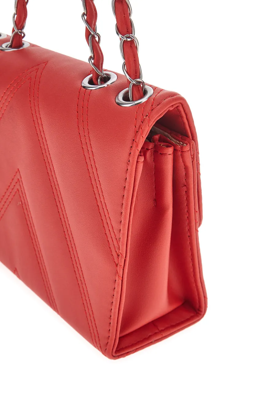 Borsa rossa trapuntata con manico PRIMA RIGA SPA ERA
