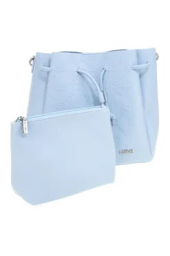 Borsa secchiello azzurro con tracolla e pochette Me & me L2526