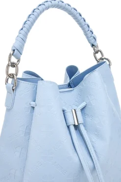 Borsa secchiello azzurro con tracolla e pochette Me & me L2526