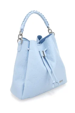 Borsa secchiello azzurro con tracolla e pochette Me & me L2526
