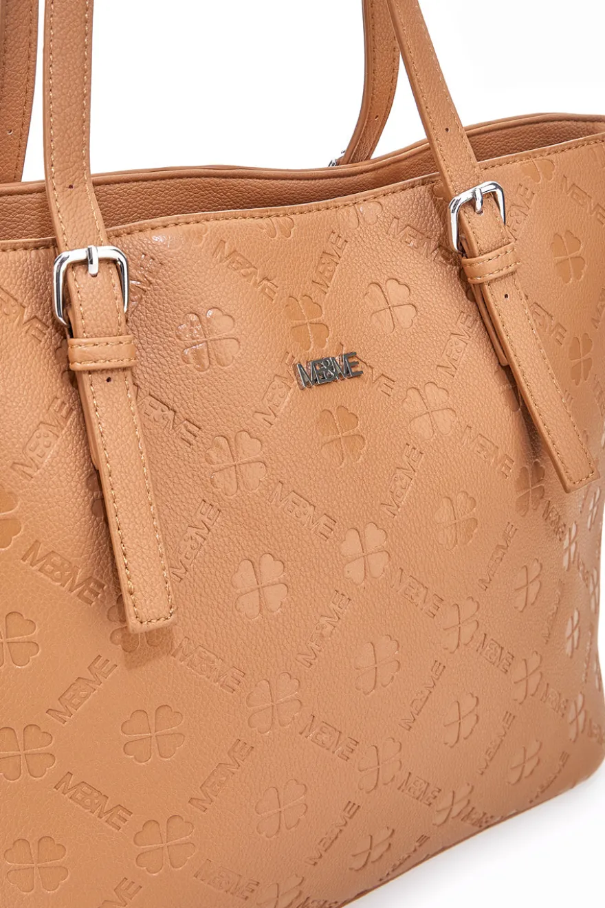 Borsa shopper cuoio con tracolla regolabile Me & me 2617