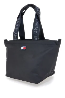 Borsa shopper mini nera in tessuto con manici logati Tommy Jeans Daily Mini Tote