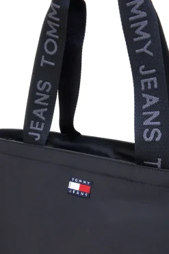 Borsa shopper nero in tessuto con manici logati Tommy Jeans Daily Tote