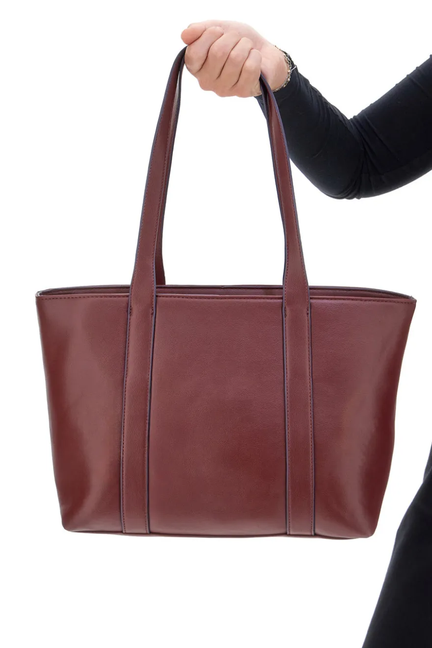 Borsa shopping bordò con tasche interne Cotton Belt K19,040,009