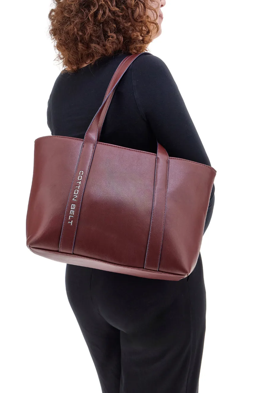 Borsa shopping bordò con tasche interne Cotton Belt K19,040,009