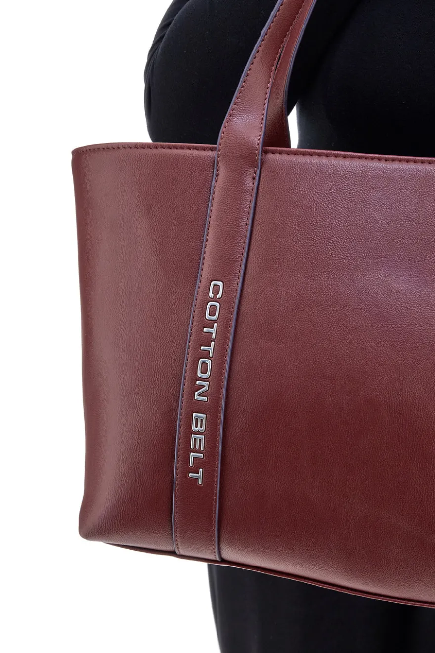 Borsa shopping bordò con tasche interne Cotton Belt K19,040,009