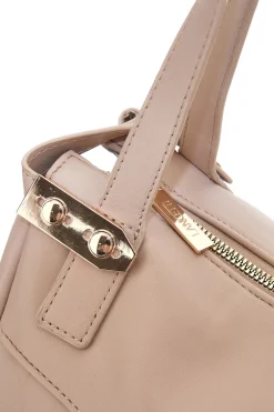 Borsa shopping cipria con borchie tonde Lancetti LL25W-101-3