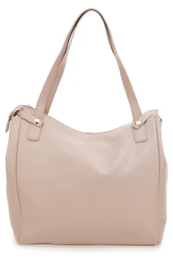 Borsa shopping cipria con borchie tonde Lancetti LL25W-101-3