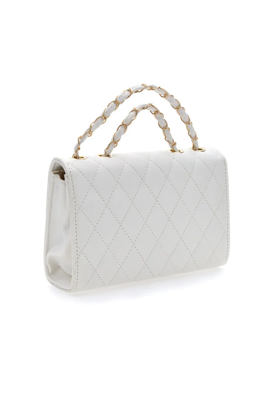 Borsa trapuntata bianca con catena dorata Prima Riga Spa Italia
