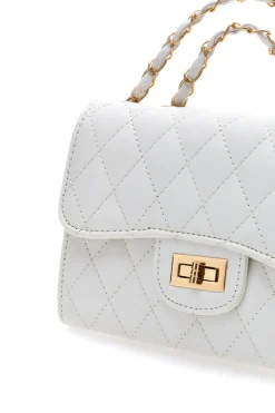 Borsa trapuntata bianca con catena dorata Prima Riga Spa Italia