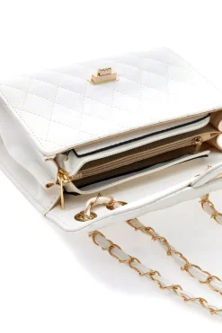 Borsa trapuntata bianca con catena dorata Prima Riga Spa Italia