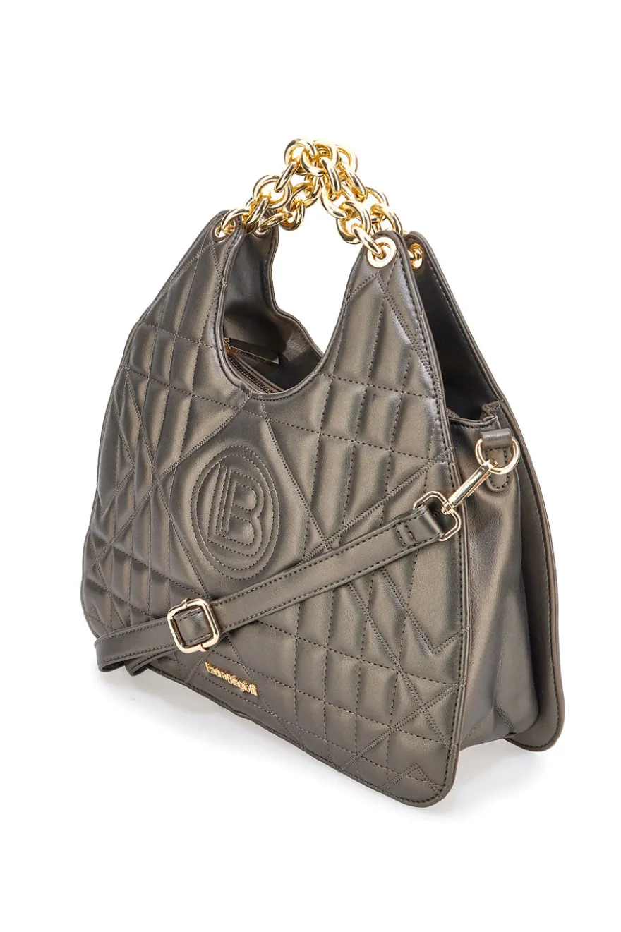 Borsa trapuntata verde oliva con manici a catena Laura Biagiotti LB25W-261-2