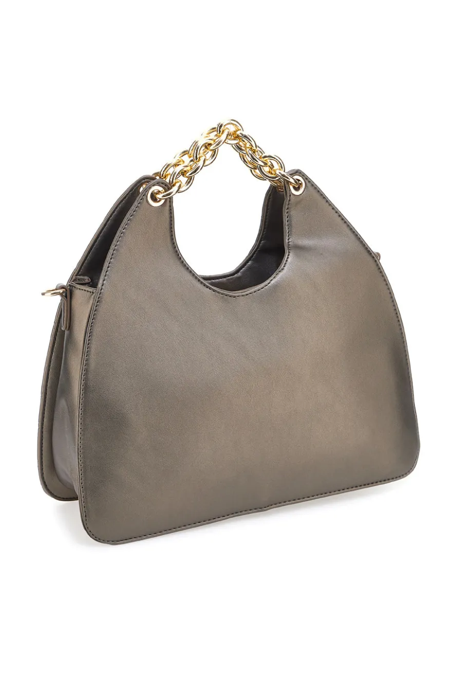 Borsa trapuntata verde oliva con manici a catena Laura Biagiotti LB25W-261-2