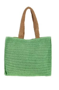 Borsa verde intrecciata con frange Lejjou JJ90531