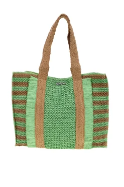 Borsa verde intrecciata con frange Lejjou JJ90531