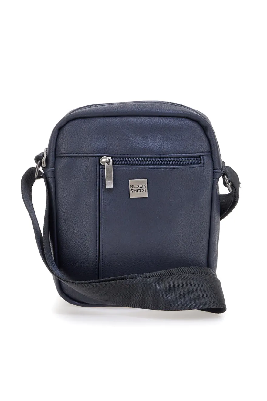Borsello a tracolla blu con tasca frontale Black Shoot BLACK SHOOT BS17-1
