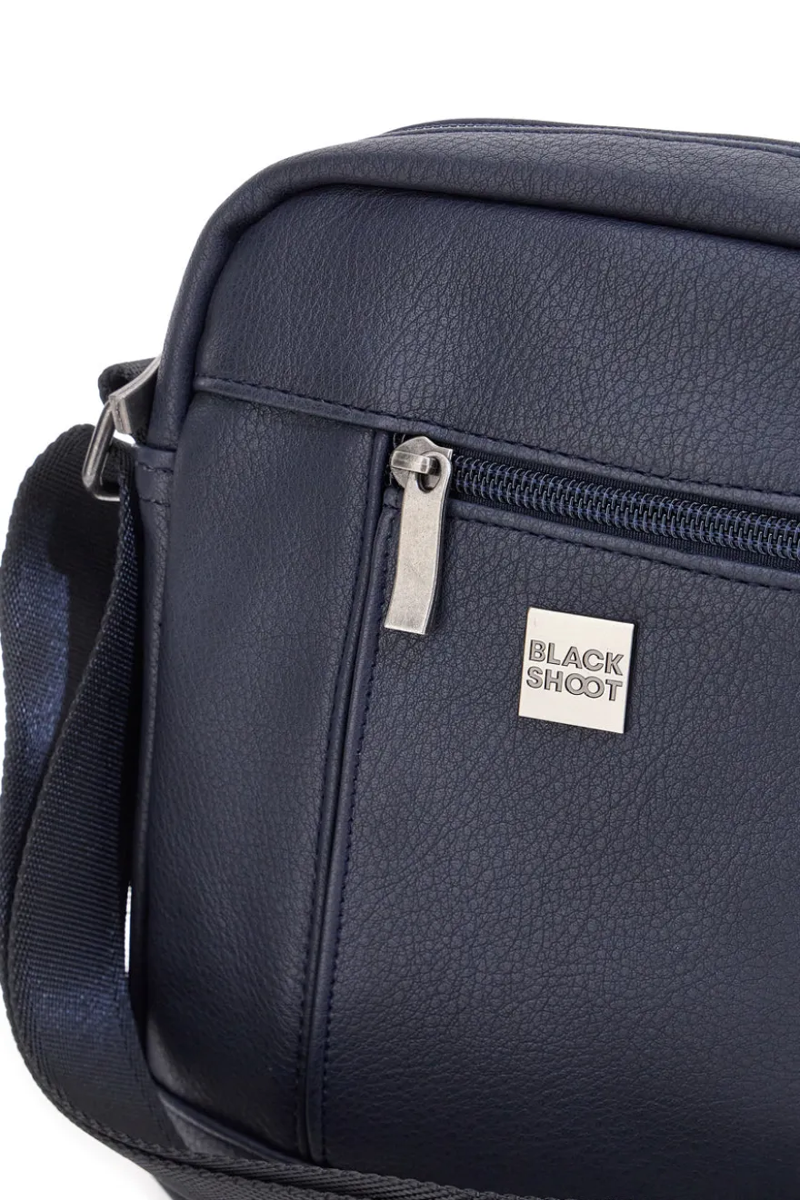 Borsello a tracolla blu con tasca frontale Black Shoot BLACK SHOOT BS17-1
