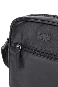 Borsello a tracolla nero compatto con zip frontale Black Shoot BS2355/T