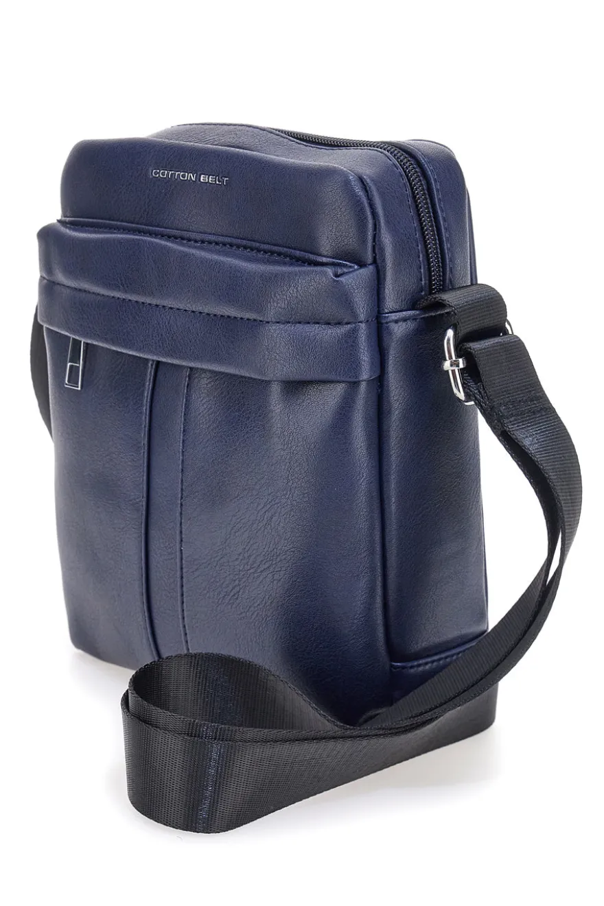 Borsello blu con tracolla regolabile Cotton belt K19-026-B052