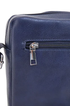 Borsello blu con tracolla regolabile Cotton belt K19-026-B052