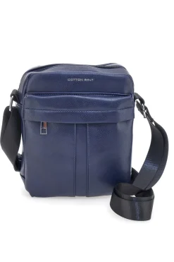 Borsello blu con tracolla regolabile Cotton belt K19-026-B052