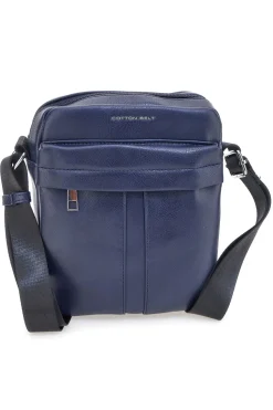 Borsello blu con tracolla regolabile Cotton belt K19-026-B052