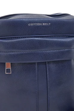Borsello blu con tracolla regolabile Cotton belt K19-026-B052