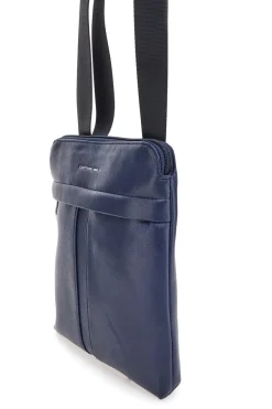 Borsello blu con tracolla regolabile Cotton belt K19-026-B055