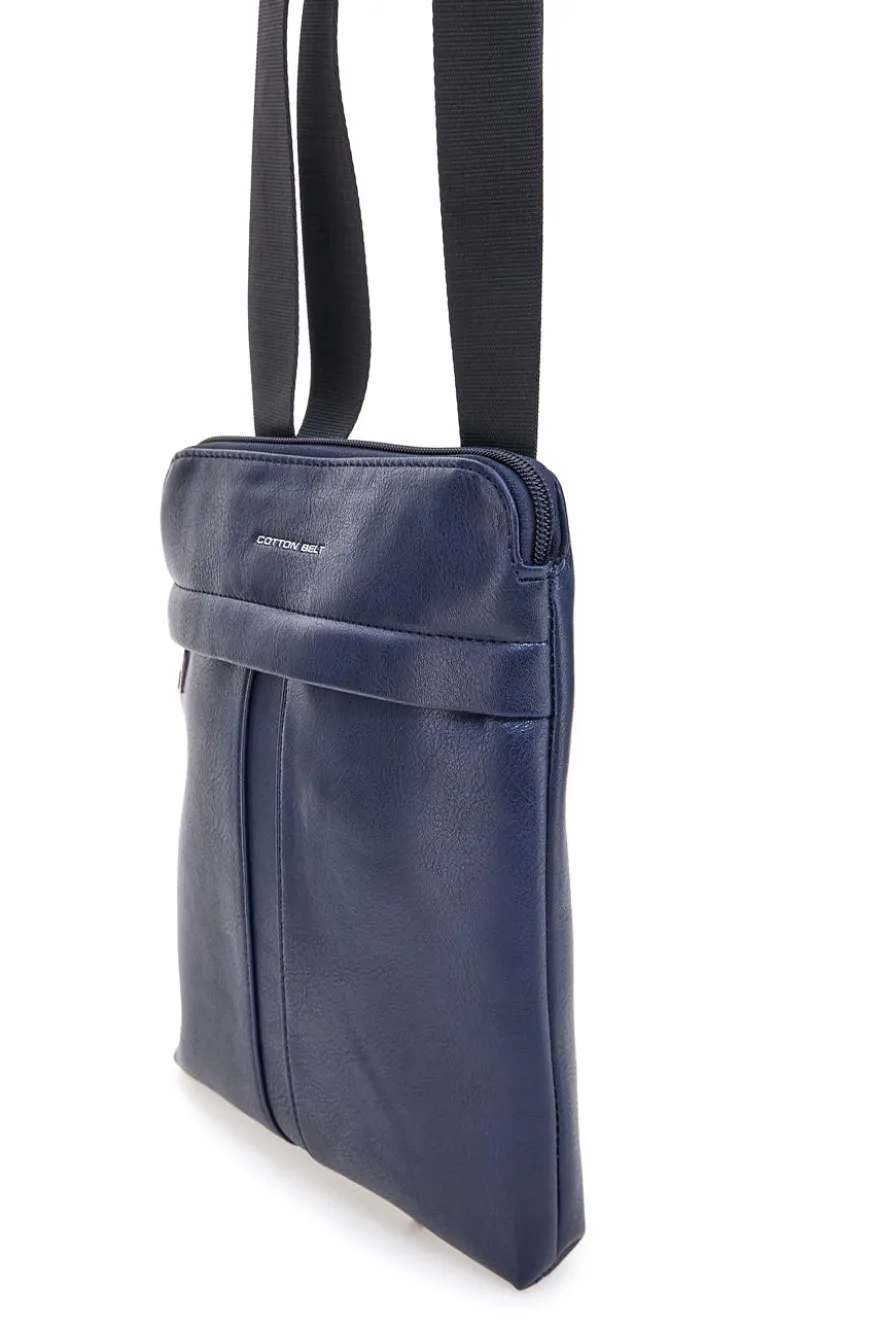 Borsello blu con tracolla regolabile Cotton belt K19-026-B055