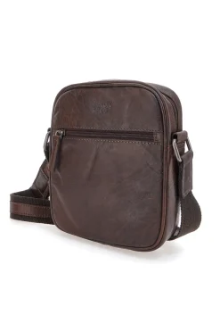 Borsello in pelle marrone Black Shoot BS2355/T con lavorazione artigianale
