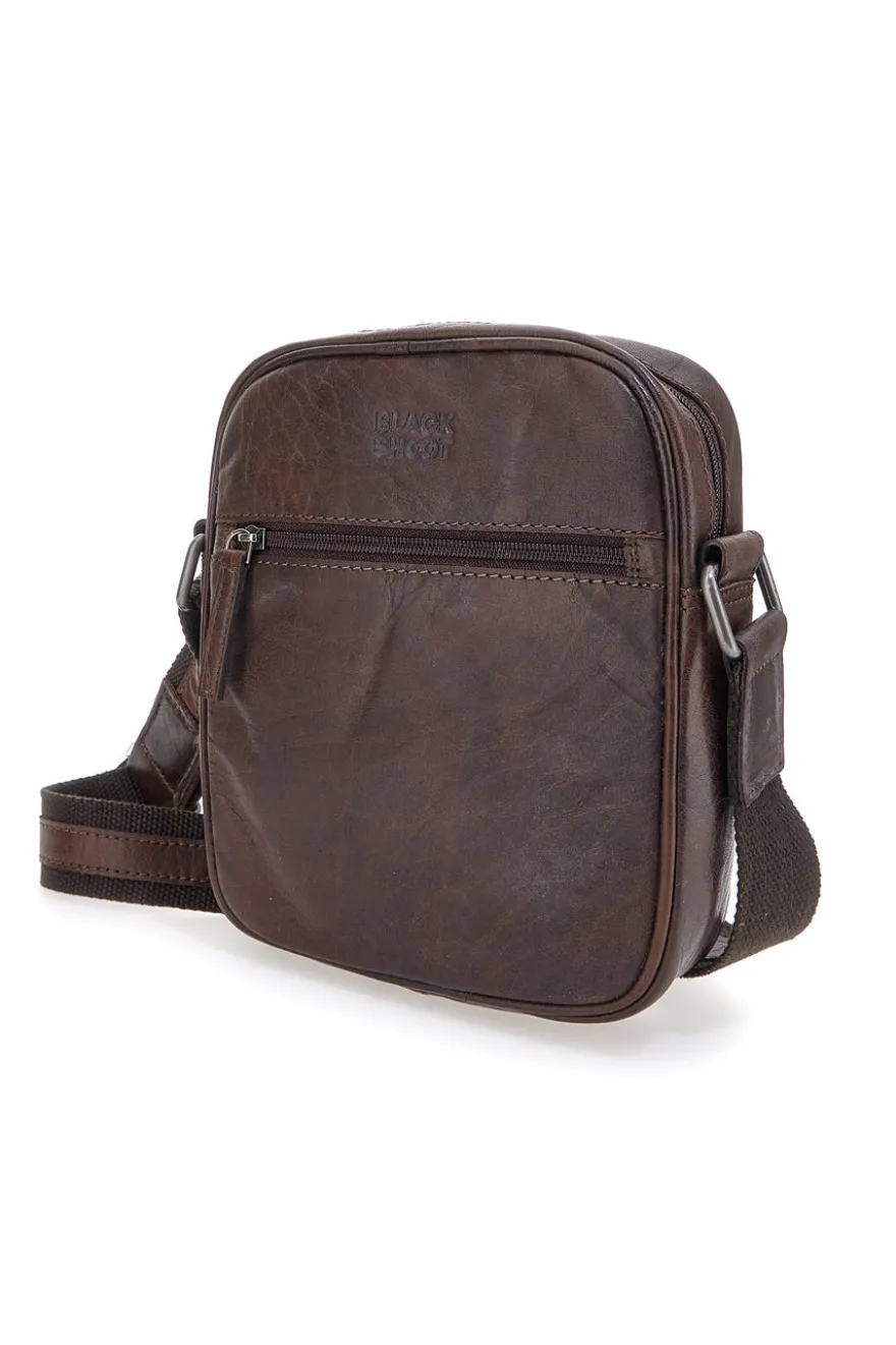 Borsello in pelle marrone Black Shoot BS2355/T con lavorazione artigianale