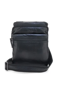 Borsello nero compatto con doppia zip Black Shoot BS2660/T