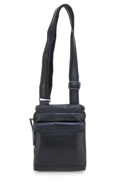 Borsello nero compatto con doppia zip Black Shoot BS2660/T