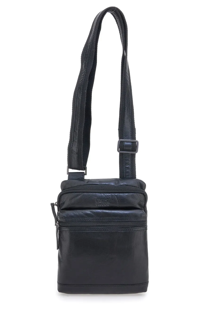 Borsello nero compatto con doppia zip Black Shoot BS2660/T