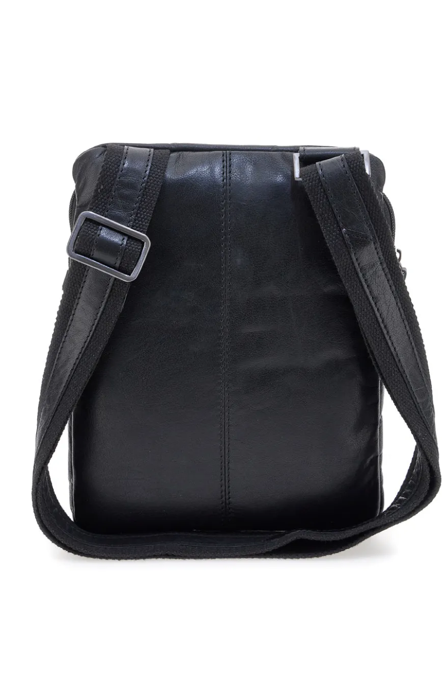 Borsello nero compatto con doppia zip Black Shoot BS2660/T