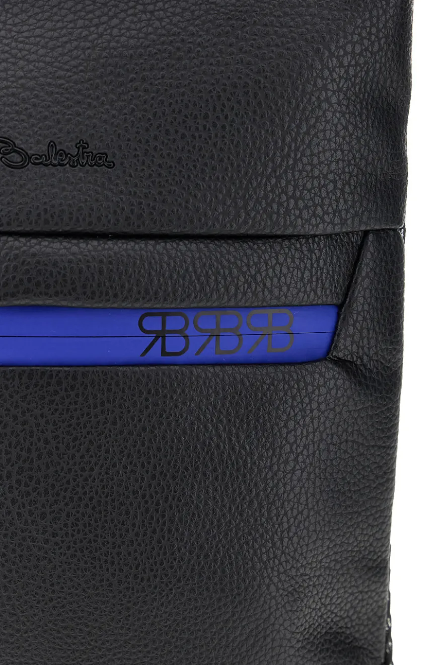 Borsello nero con dettaglio blu e tracolla regolabile Renato balestra COB 62140/M